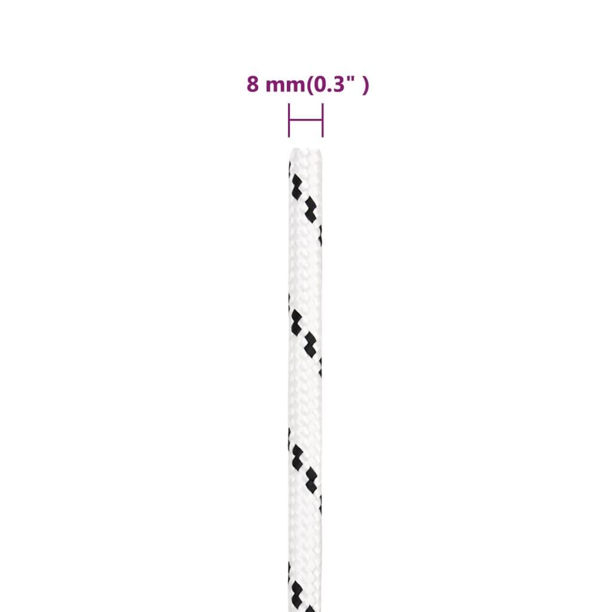 Voir la diapositive 5 : VIDAXL Corde de bateau tresse Blanc 8 mmx100 m Polyester
