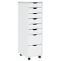 Voir la diapositive 2 : VIDAXL Armoire roulante avec tiroirs MOSS blanc bois de pin solide