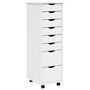 Voir la diapositive 2 : VIDAXL Armoire roulante avec tiroirs MOSS blanc bois de pin solide