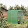 OUTSUNNY Serre de jardin serre à tomates dim. 3L x 1l x 2H m porte zippée déroulante 2 fenêtres latérales enroulables acier PE haute densité vert