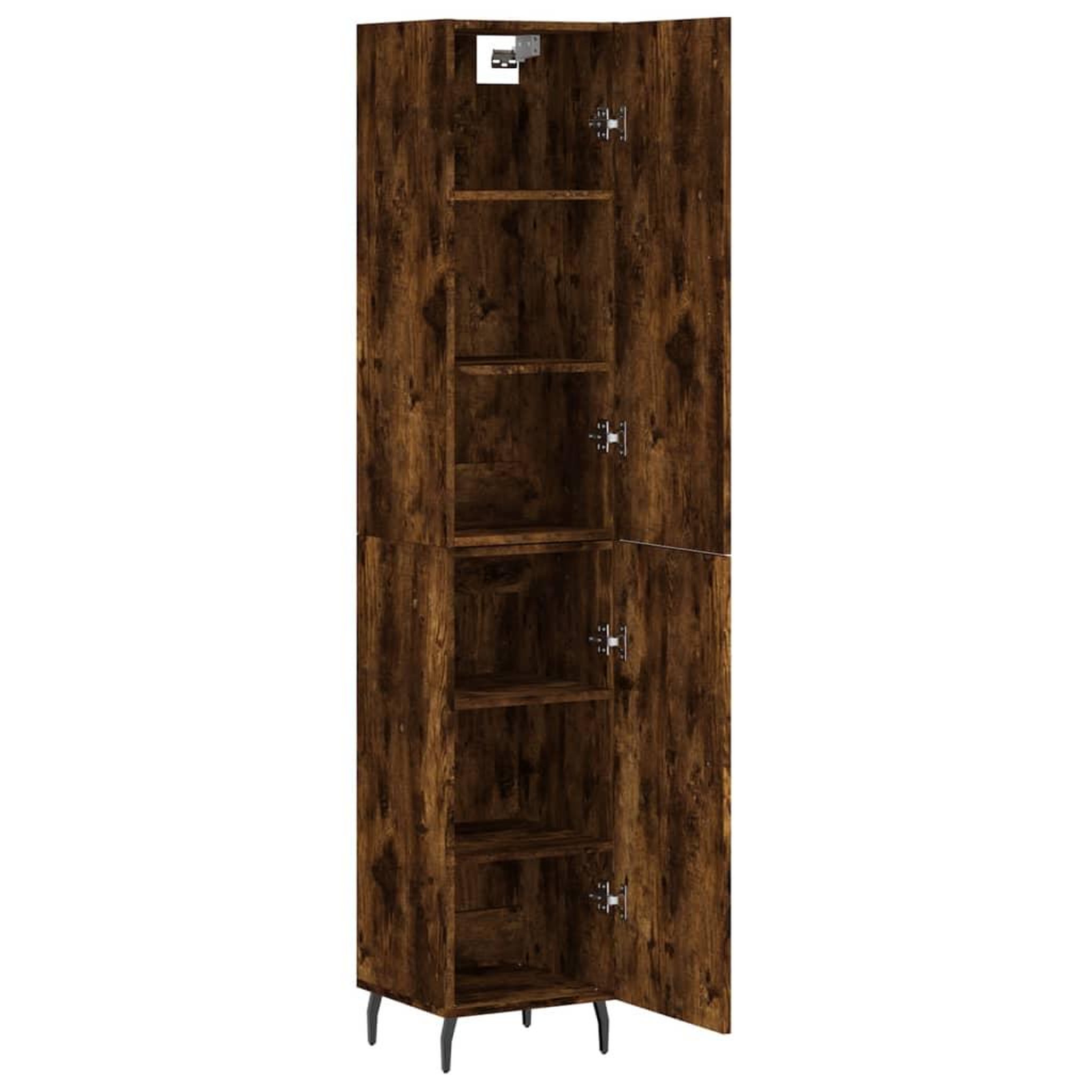 Voir la diapositive 4 : VIDAXL Buffet haut Chene fume 34,5x34x180 cm Bois d'ingenierie