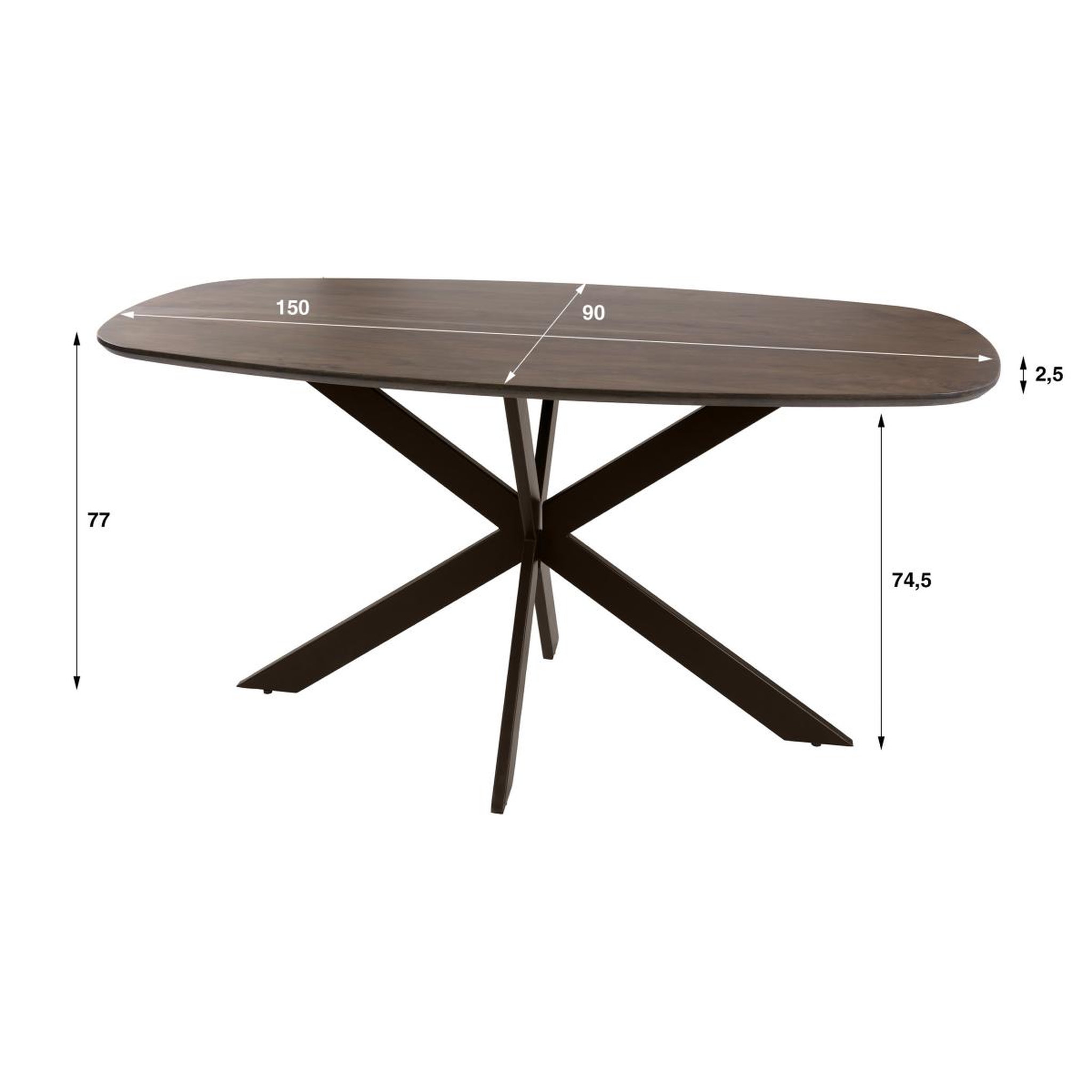 Voir la diapositive 4 : JLC KREATION Table à manger danoise ovale 150cm en bois massif hiza