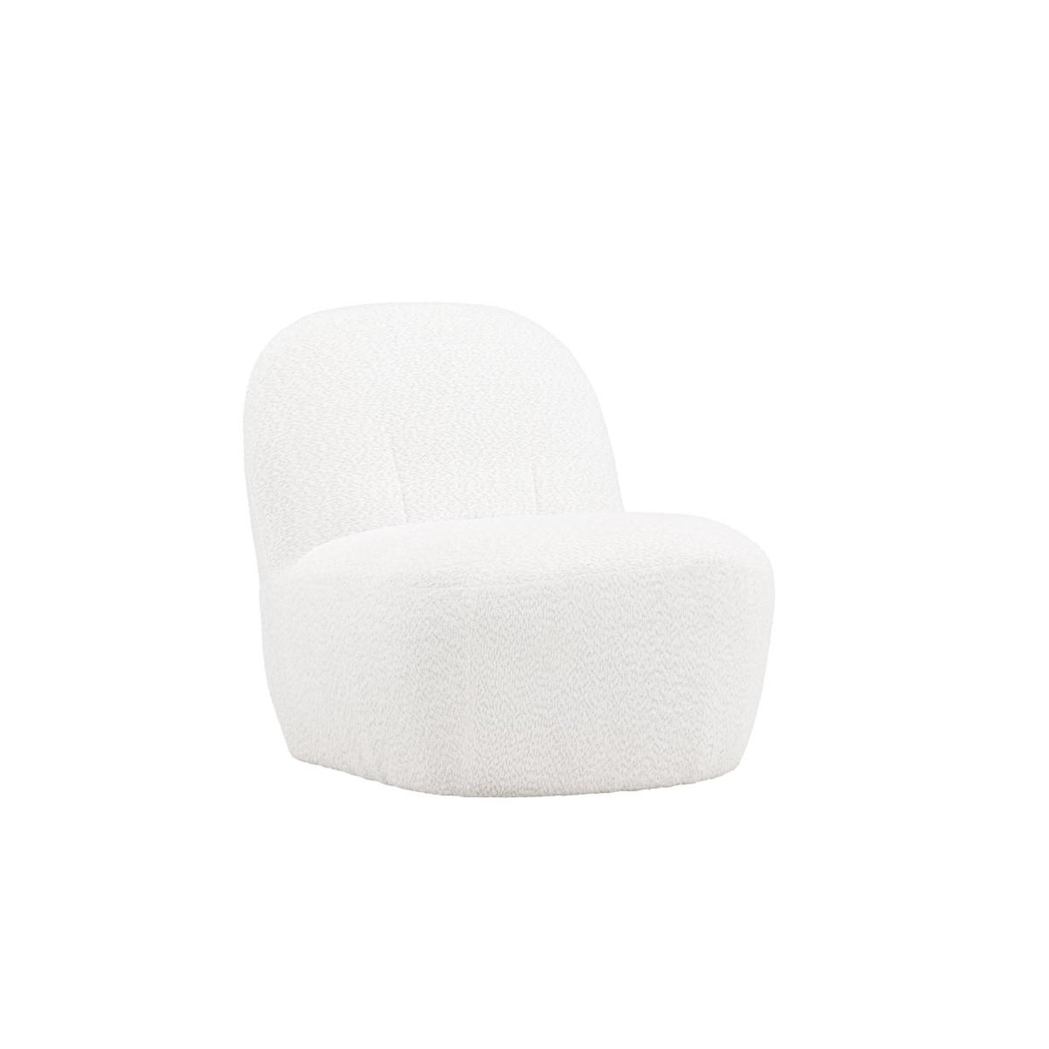 Voir la diapositive 5 : Paris Prix Fauteuil design en tissu bouclette  mahla  82cm blanc