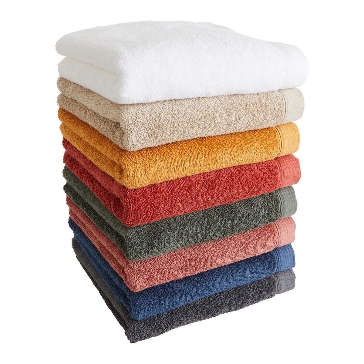 Lot de 2 gants de toilette unis en coton 600 g/m²