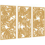Voir la diapositive 5 : HOMCOM Déco murales feuilles exotiques - tableau triptyque - 40 x 80 cm - effet bois naturel