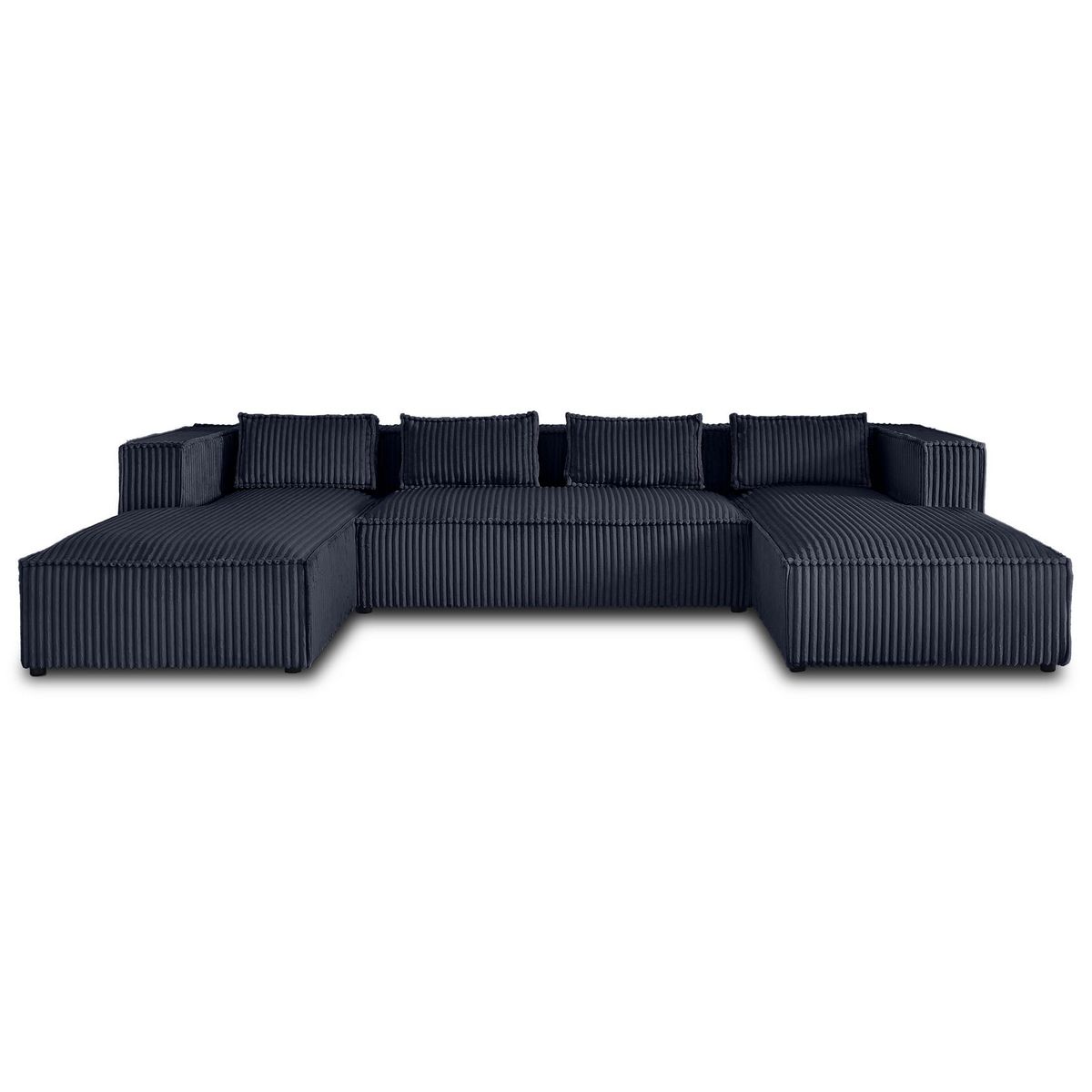 LISA DESIGN Stella - canapé panoramique en u - 7 places - en velours côtelé grosses côtes