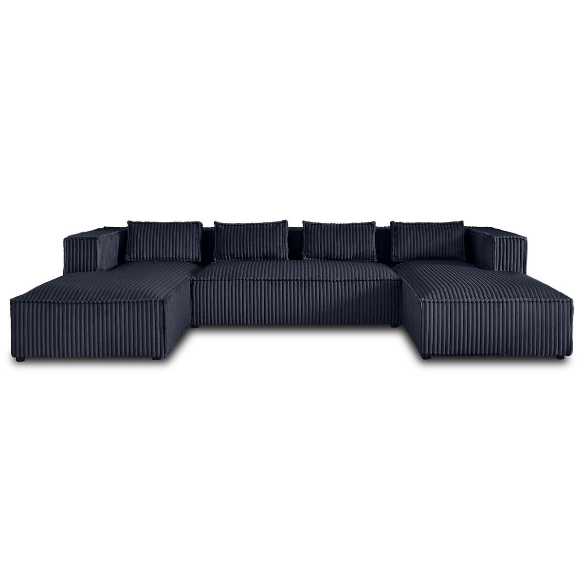 LISA DESIGN Stella - canapé panoramique en u - 7 places - en velours côtelé grosses côtes