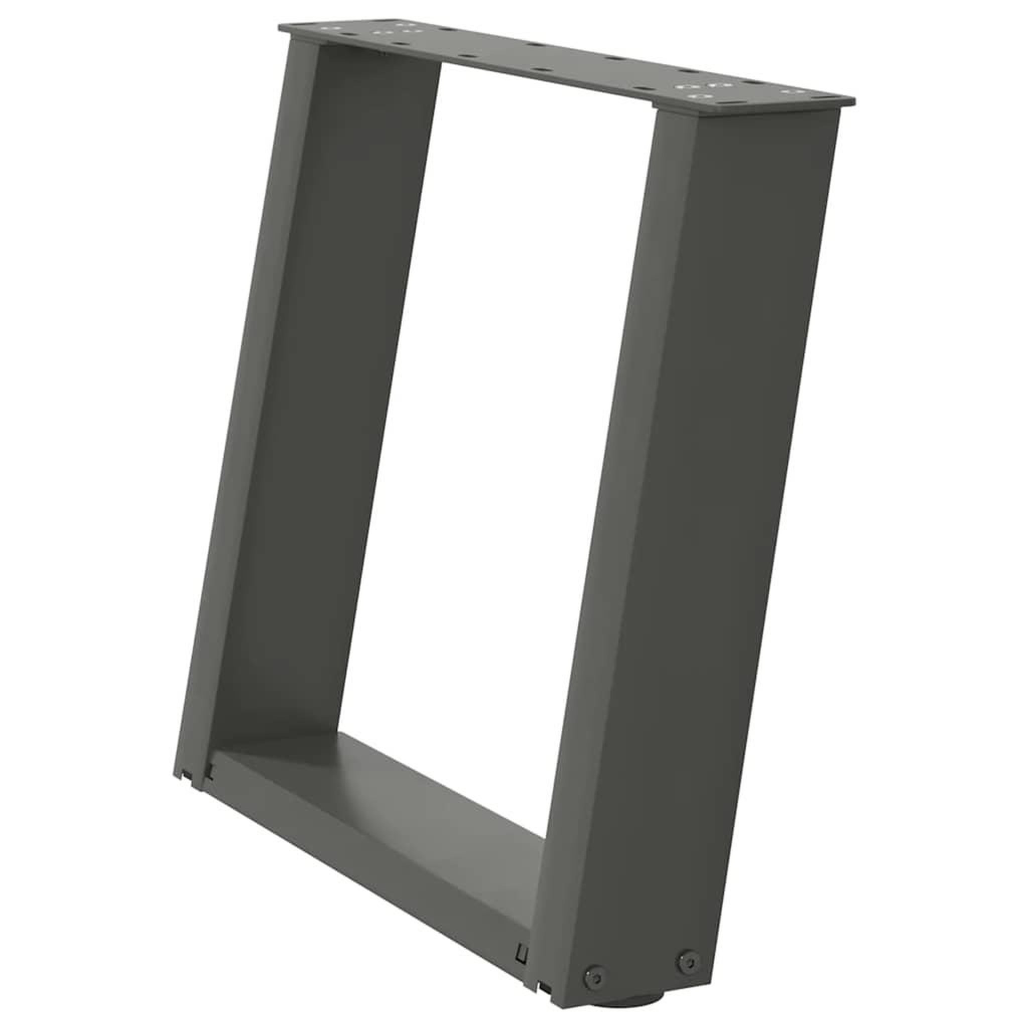 Voir la diapositive 4 : VIDAXL Pieds de table basse forme de U 2 pcs anthracite 50x(42-43) cm