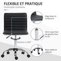 Voir la diapositive 6 : HOMCOM Chaise de bureau design style Chesterfield acier chromé revêtement synthétique noir