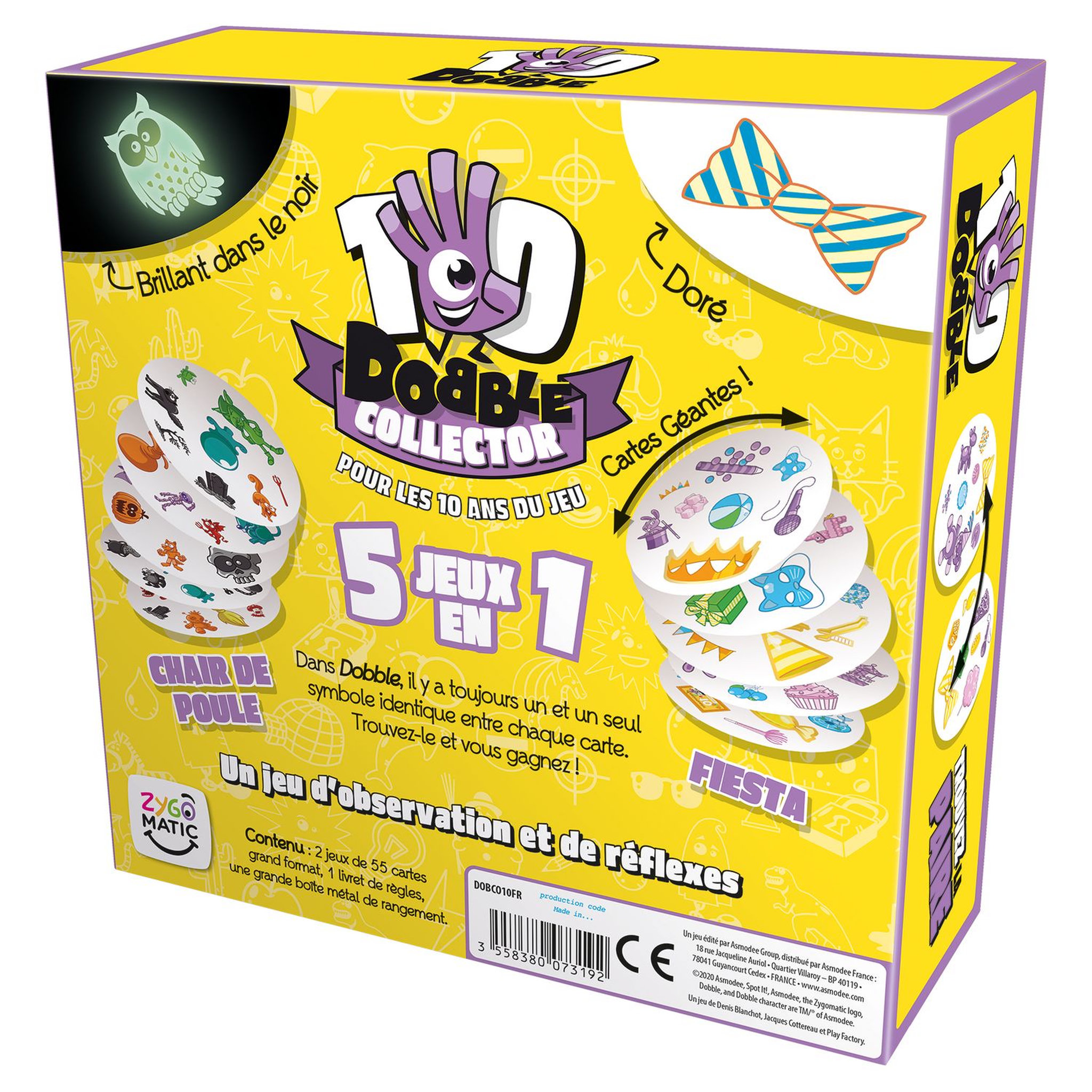 Voir la diapositive 4 : ASMODEE Jeu Dobble Collector - 10 ans