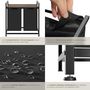 Voir la diapositive 4 : tectake Panier à linge style industriel avec 2 ou 3 compartiments extensibles noir/marron 34 x 74 x 72 cm