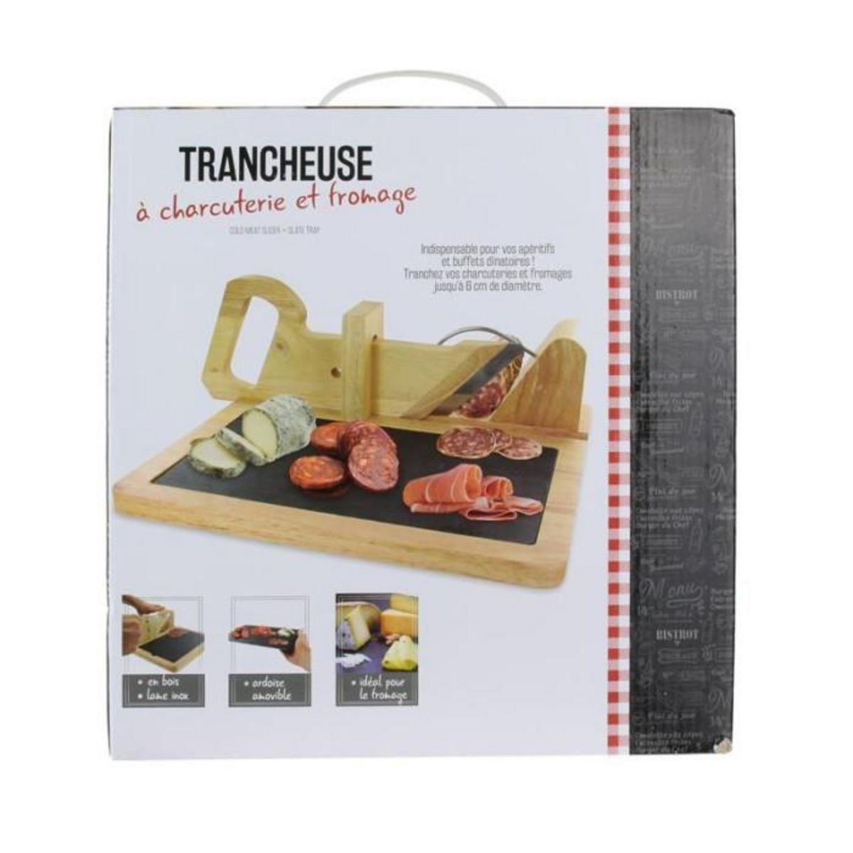 Paris Prix Trancheuse à Saucisson  Plateau Ardoise  29cm Naturel