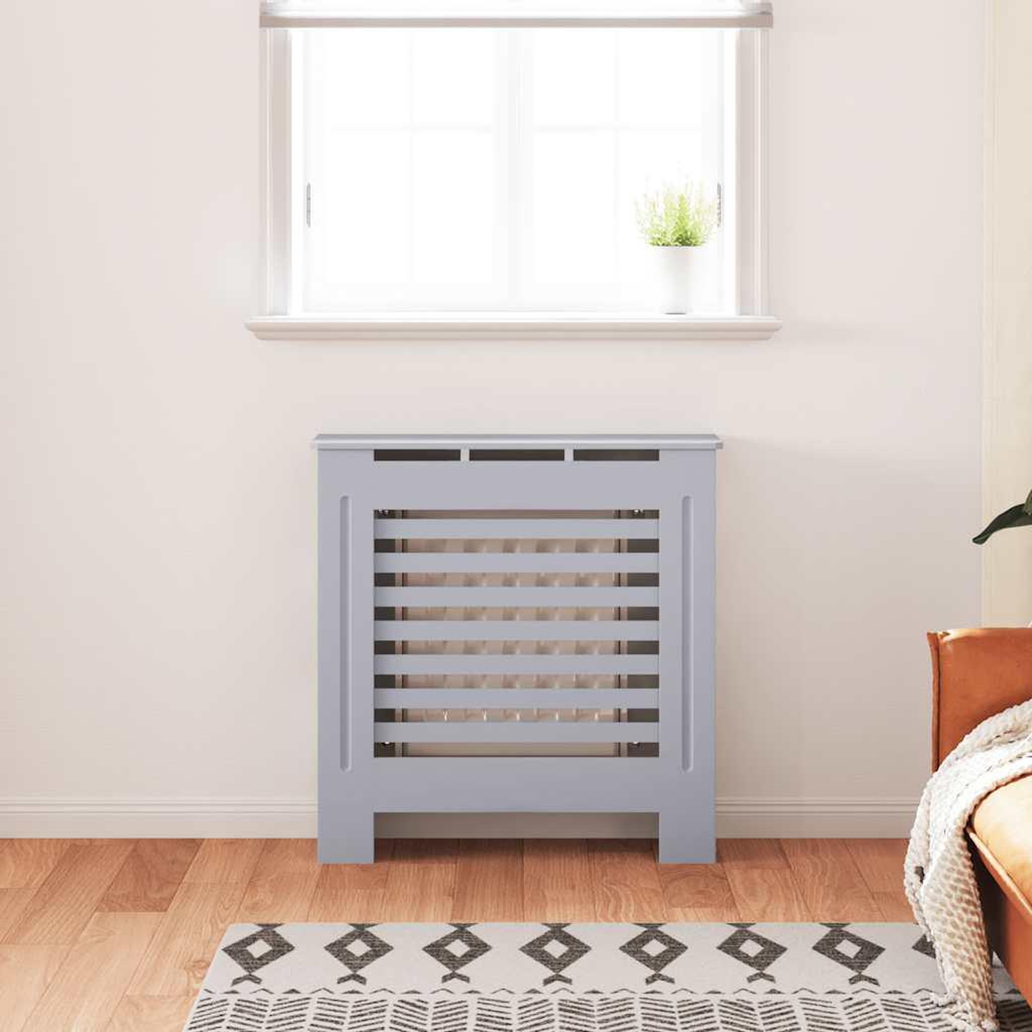 Voir la diapositive 3 : VIDAXL Cache-radiateur MDF Gris 78 cm
