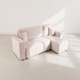 Voir la diapositive 6 : BEST MOBILIER Nicole - canapé d'angle réversible 4 places convertible avec coffre en tissu