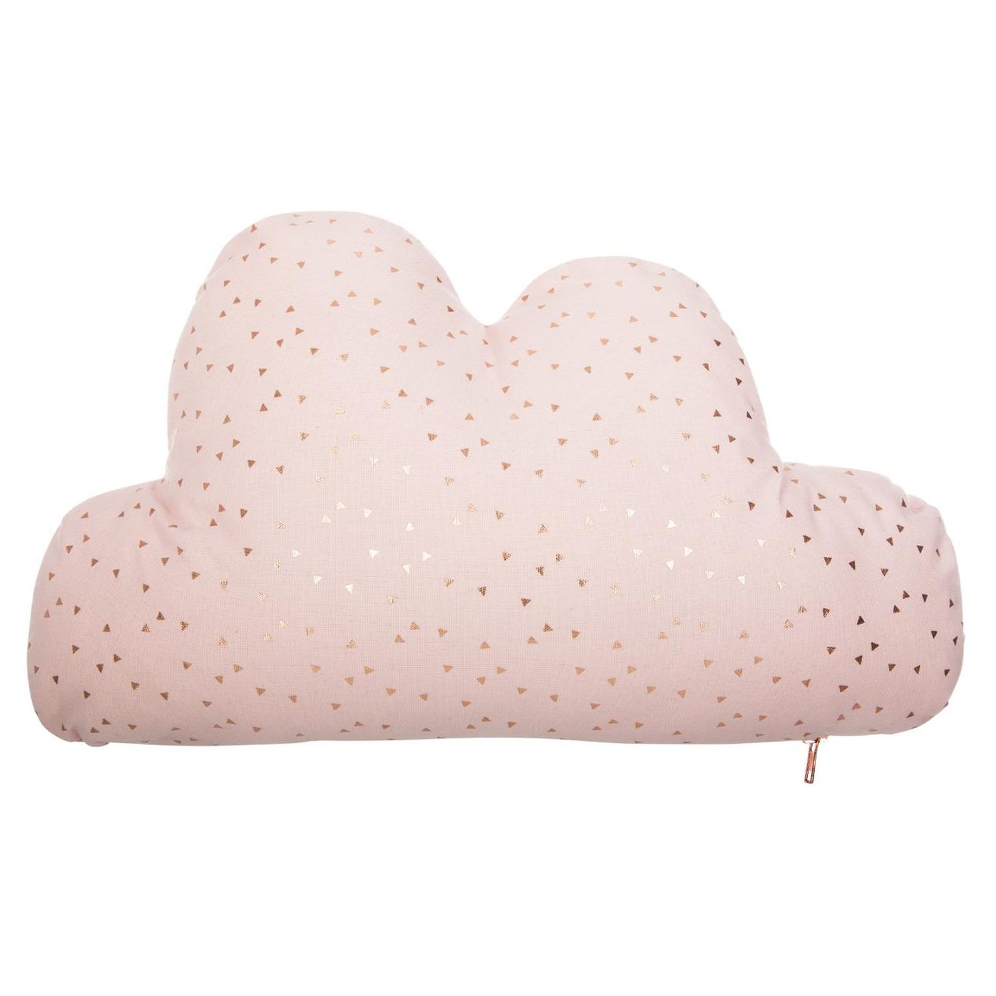 Voir la diapositive 1 : ATMOSPHERA FOR KIDS Coussin déco enfant forme nuage triangles dorés et zip