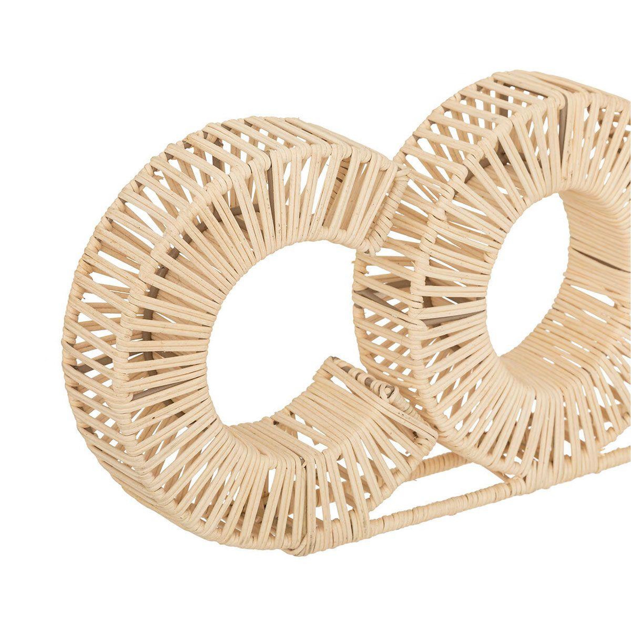 Voir la diapositive 2 : ATMOSPHERA Mot déco à poser en rotin  cosy  64cm beige