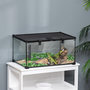 Voir la diapositive 2 : PAWHUT Terrarium en verre - vivarium reptiles & batraciens - habitat tortue - couvercle grillagé coulissant verrouillable - distributeur eau, thermomètre inclus - métal noir verre