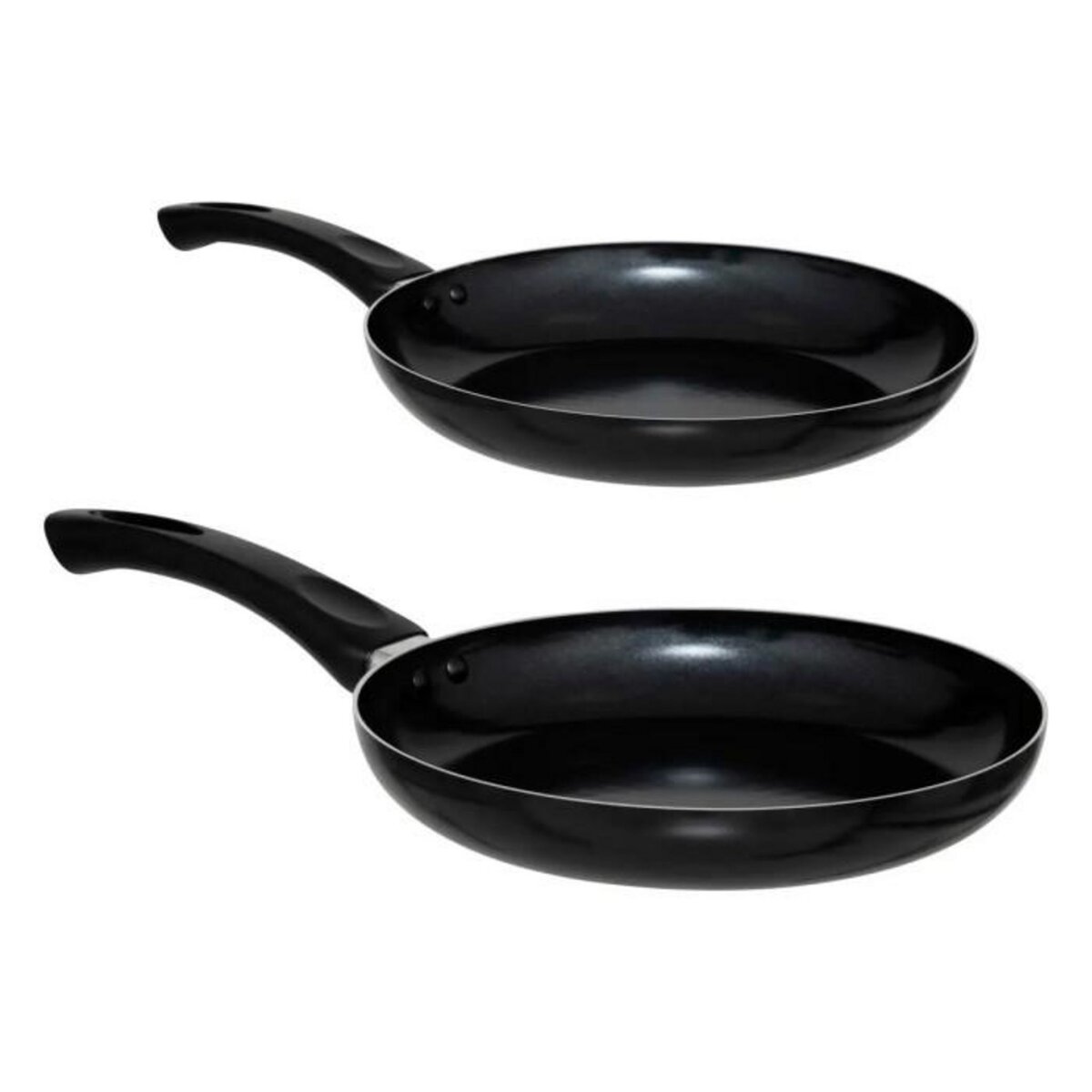 FIVE Lot de 2 Poêles en Aluminium  Induction  24-28cm Noir