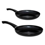 FIVE Lot de 2 Poêles en Aluminium  Induction  24-28cm Noir