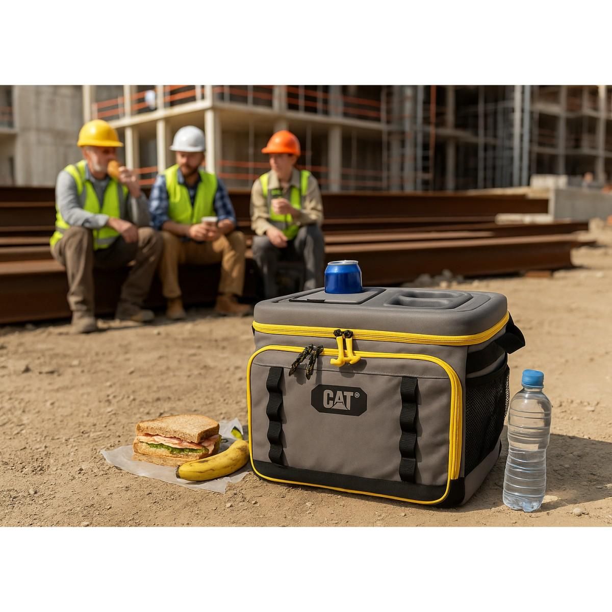 caterpillar Glacière portable Sac isotherme 35 Litres Grand volume Chantier Camping Plage Caterpillar