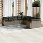 Voir la diapositive 1 : VIDAXL Salon de jardin avec coussins 10 pcs gris clair resine tressee