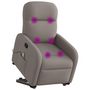 Voir la diapositive 3 : VIDAXL Fauteuil inclinable de massage Taupe Tissu