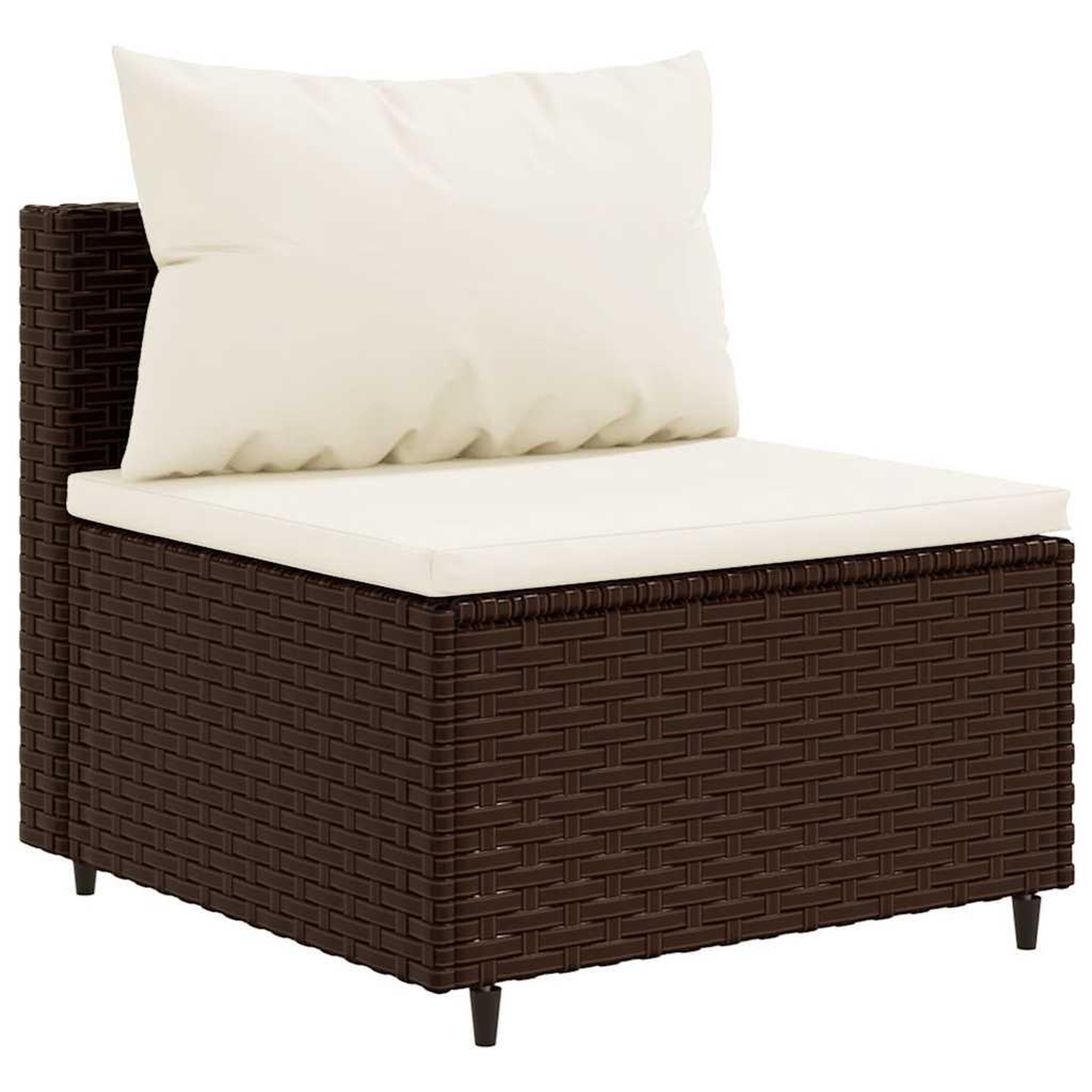 Voir la diapositive 3 : VIDAXL Salon de jardin 6 pcs avec coussins Marron Resine tressee