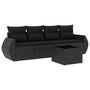 Voir la diapositive 2 : VIDAXL Salon de jardin 5 pcs avec coussins noir resine tressee