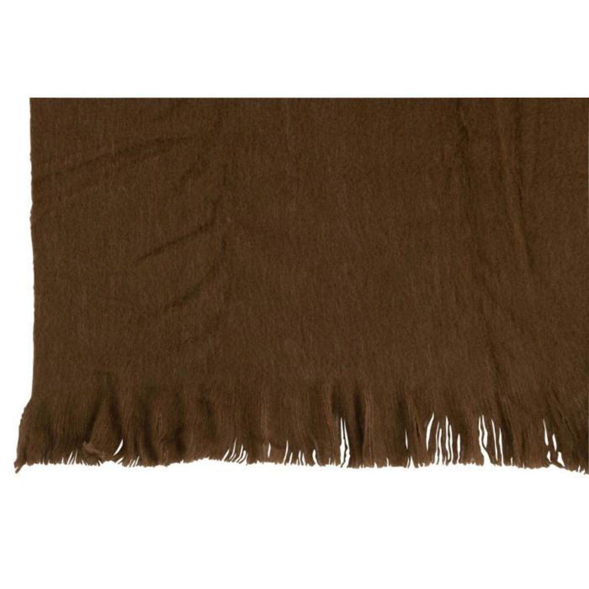 Paris Prix Plaid Uni à Franges  Glen  130x180cm Marron