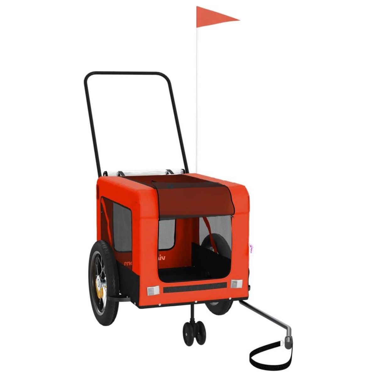 VIDAXL Remorque de velo pour animaux de compagnie orange et noir
