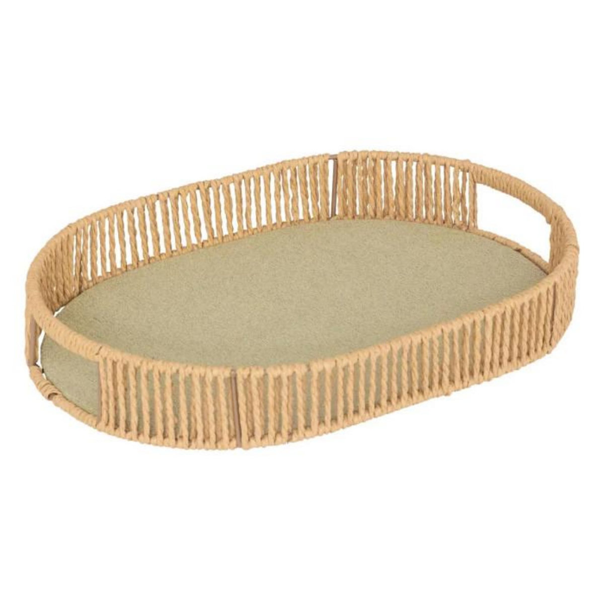ATMOSPHERA Lot de 3 Plateaux Ovales  Ali  39cm Naturel