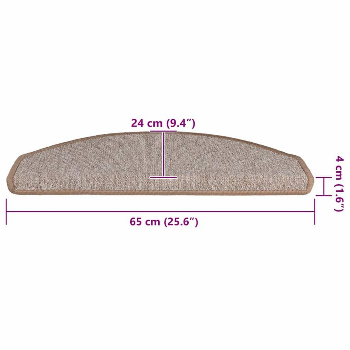 VIDAXL Tapis d'escalier 30 pcs marron clair 65x24x4 cm