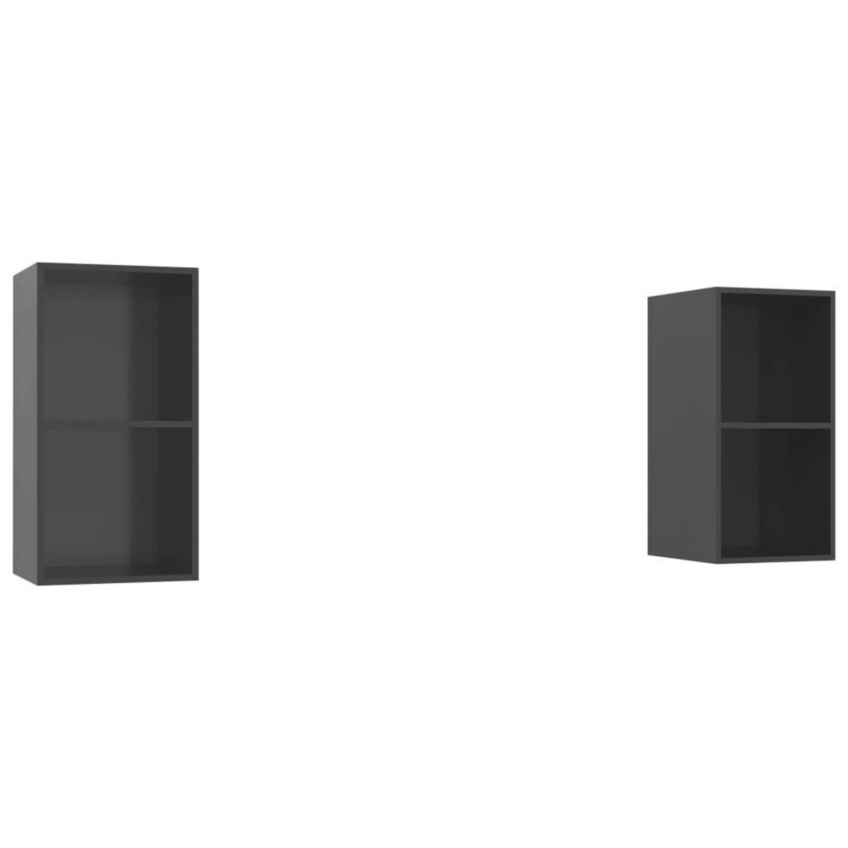 VIDAXL Meubles TV muraux 2 pcs Gris brillant Bois d'ingenierie