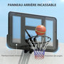 Voir la diapositive 5 : HOMCOM Panier de basket-ball mural - kit fixation murale inclus - acier PVC noir