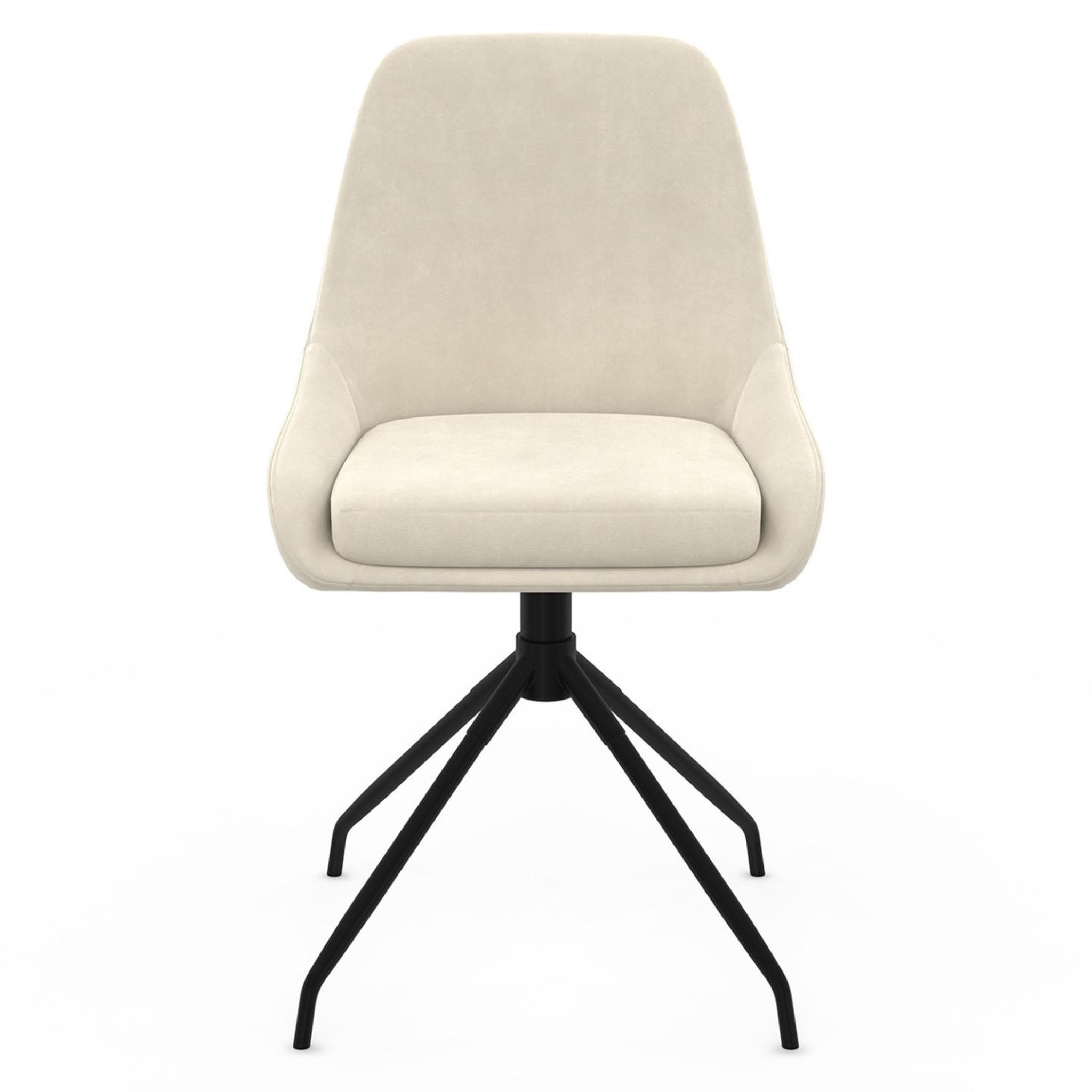 Voir la diapositive 3 : ID MARKET Lot de 4 chaises pivotantes 360° thalya en velours beige avec accoudoirs