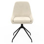 Voir la diapositive 3 : ID MARKET Lot de 4 chaises pivotantes THALYA en velours beige avec accoudoirs