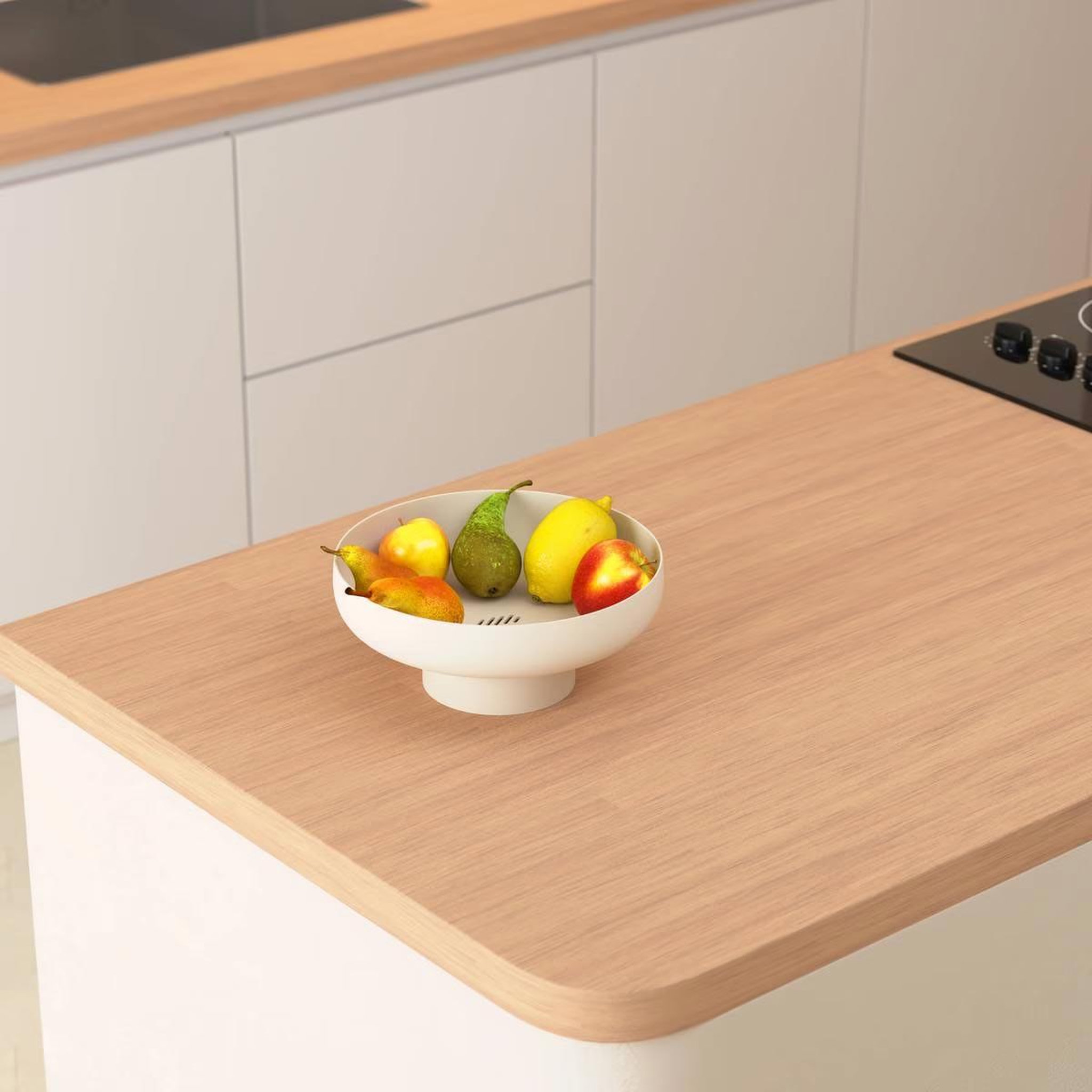 Voir la diapositive 2 : FIVE Corbeille à Fruits sur Pied  Poly  26cm Beige