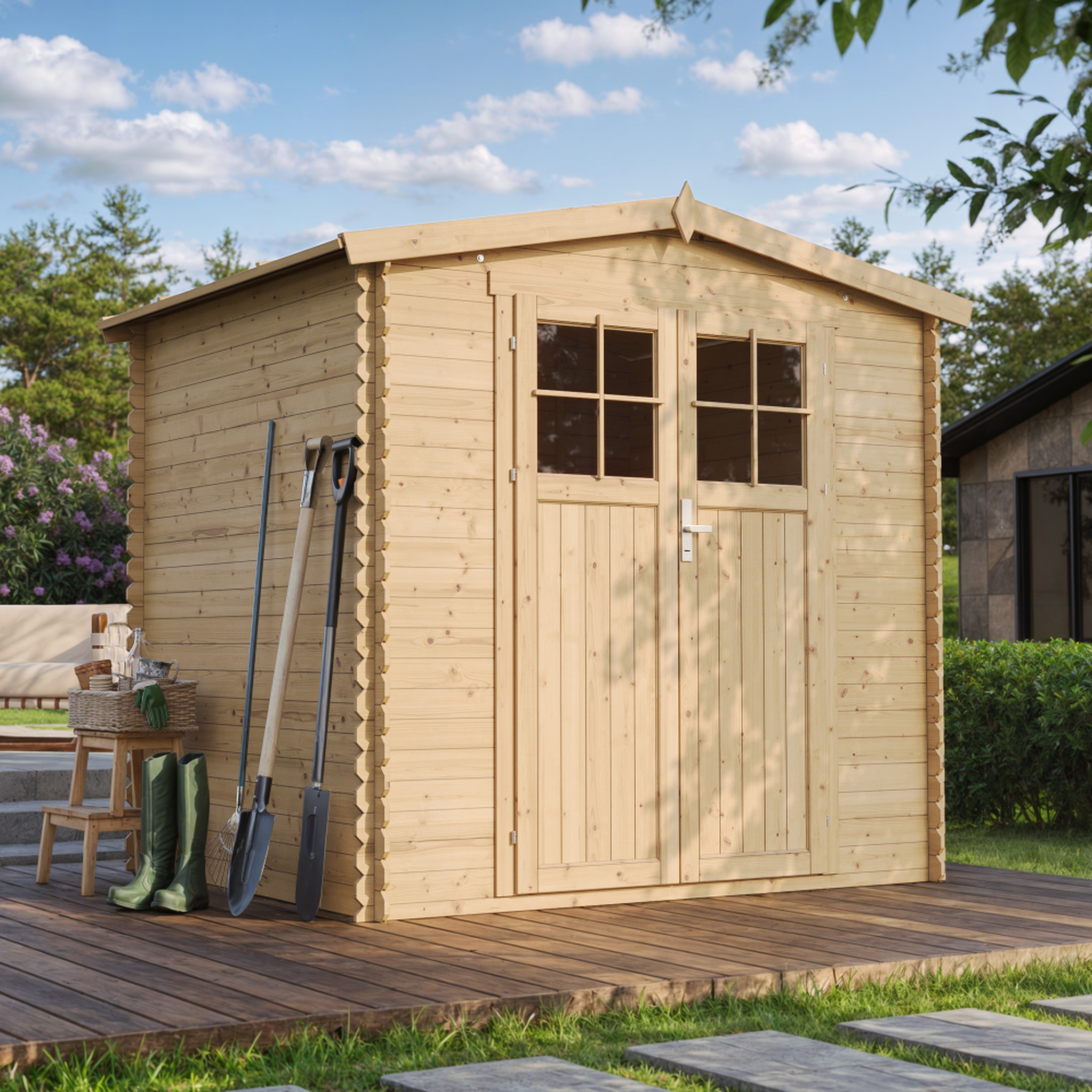 Voir la diapositive 4 : TIMBELA Abri de Jardin en Bois 4,33 m² M369F
