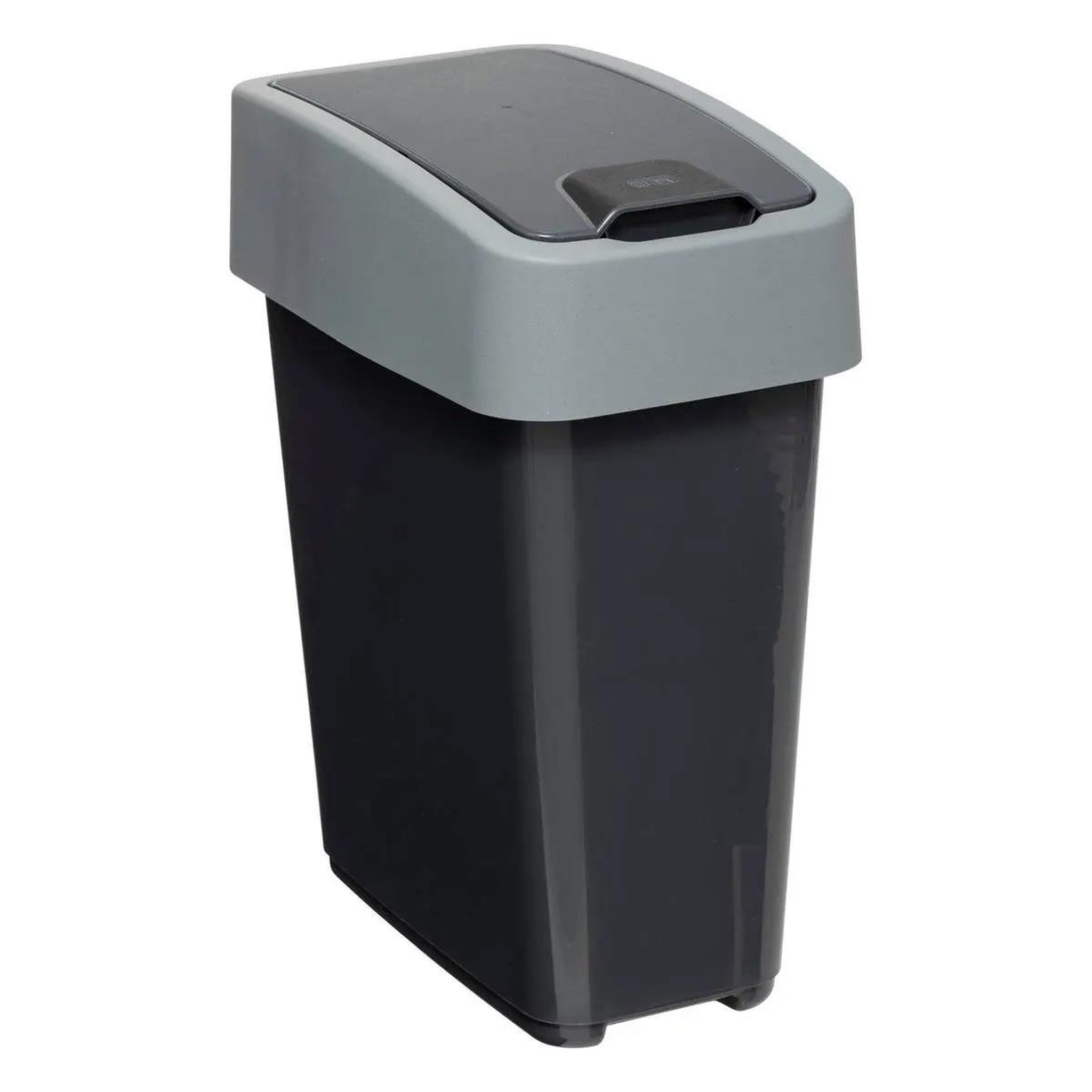 FIVE Poubelle de cuisine  2 ouvertures  10l gris & noir