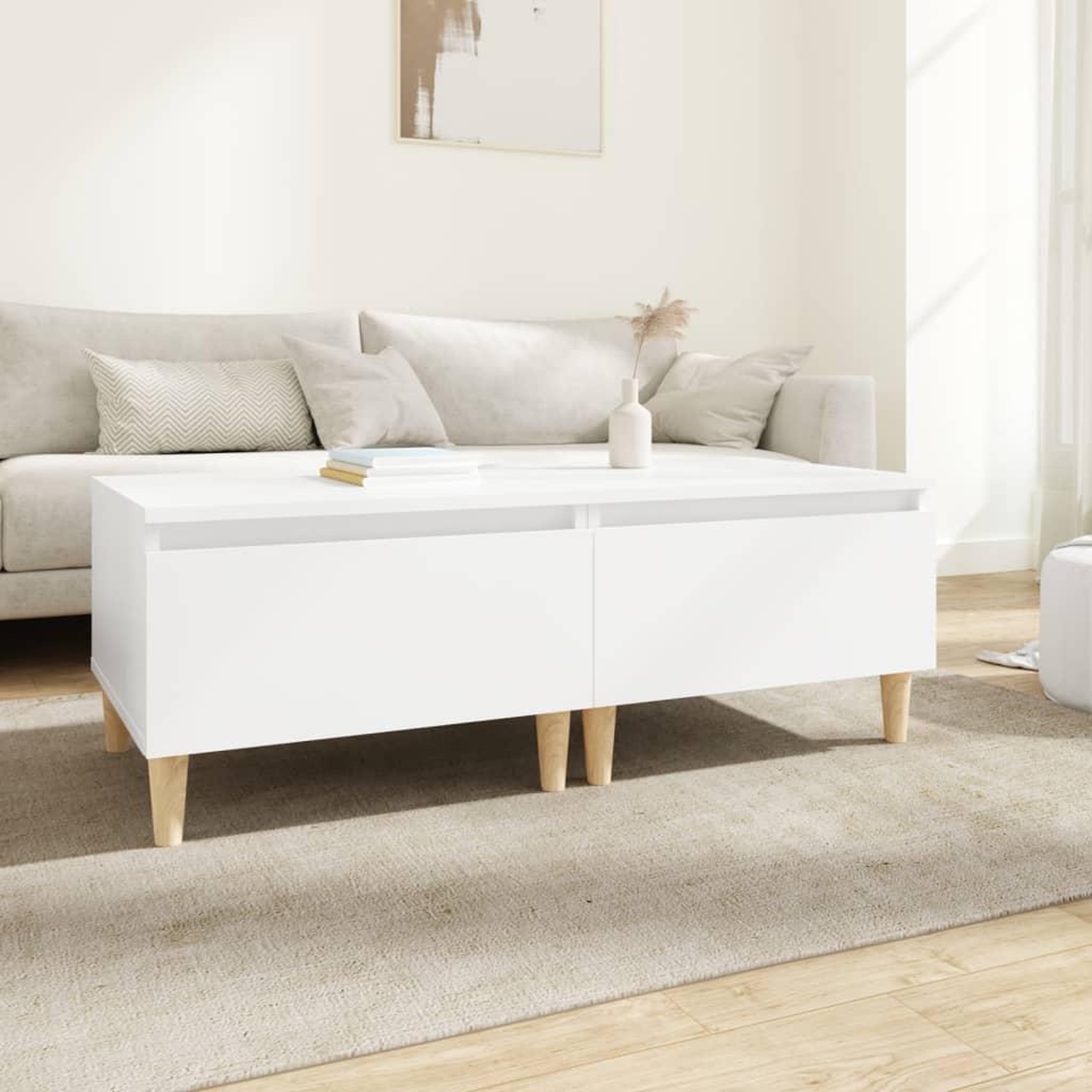 Voir la diapositive 1 : VIDAXL Tables d'appoint 2 pcs Blanc 50x46x35 cm Bois d'ingenierie