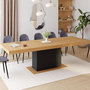 Voir la diapositive 2 : ID MARKET Table à manger extensible rectangle EDEN 8-12 personnes bois et noir 200-250 cm