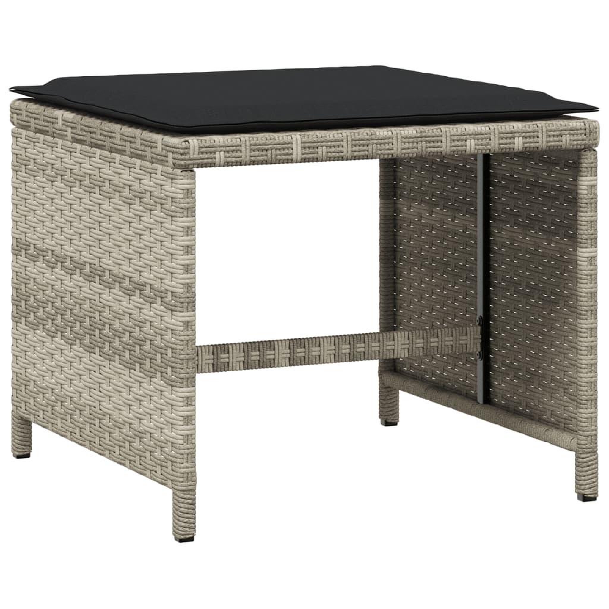 Voir la diapositive 5 : VIDAXL Ensemble a manger de jardin et coussins 15 pcs gris clair rotin
