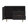 Voir la diapositive 2 : BEST MOBILIER Monica - buffet - noir - 2 tiroirs, 1 porte et 1 niche - 107 cm