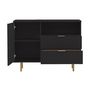 Voir la diapositive 2 : BEST MOBILIER Monica - buffet - noir - 107 cm