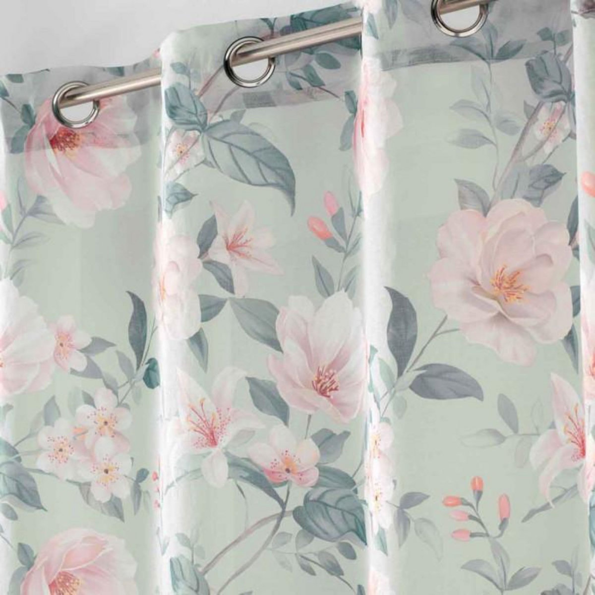 Paris Prix Rideau Voilage Imprimé  Alissia  140x240cm Menthe