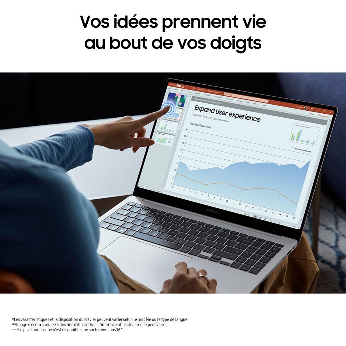 Samsung Ordinateur portable Galaxy Book4 Pro 14 U7 16Go 512Go Gris