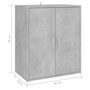 Voir la diapositive 6 : VIDAXL Armoire a chaussures Gris beton 60x35x70 cm Bois d'ingenierie