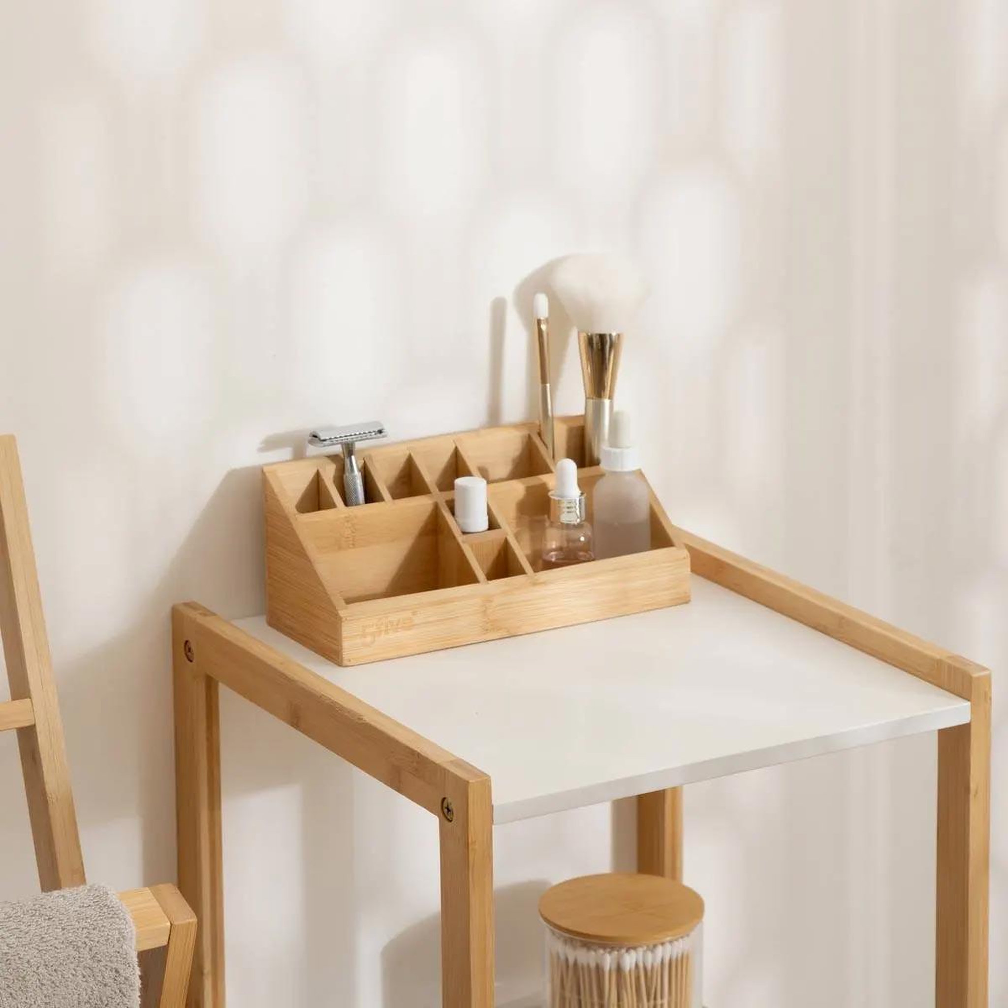 Voir la diapositive 2 : Body beauty Organiseur tiroir 10 compartiments  wood  23cm naturel