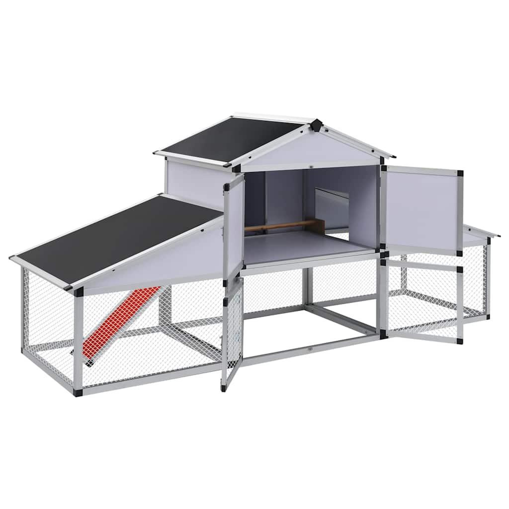 Voir la diapositive 3 : VIDAXL Poulailler avec rampes et nichoir aluminium