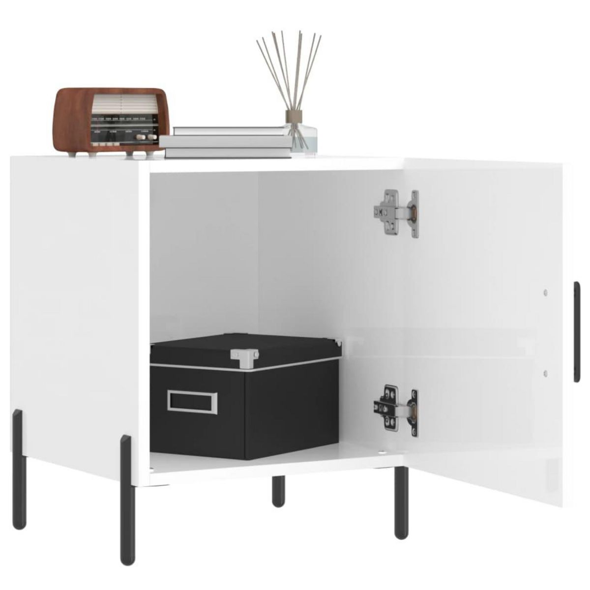 VIDAXL Tables de chevet 2 pcs blanc brillant 40x40x50 cm